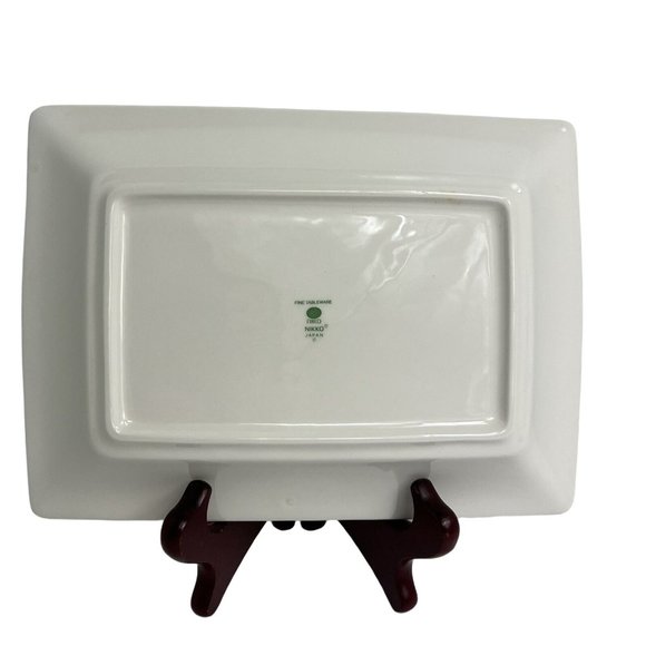 Nikko Rectangular Tray 8 3/4" Christmas Tree Holiday Japan Table Wear Decor Xmas - Picture 5 of 12